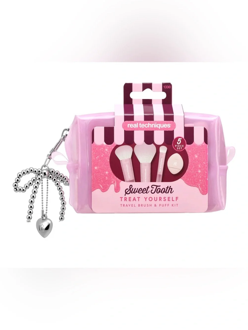 Real Techniques Sweet Tooth Treat Yourself Travel Brush & Puff 5 Piece Set